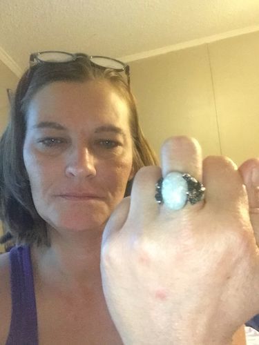 Customer photo review of Midnight Blossom Ring