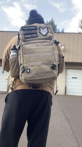 Customer photo review of Gen 3 Tan 45L Backpack