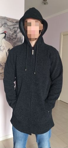 Customer photo review of Thick Hooded Fleece Cardigan