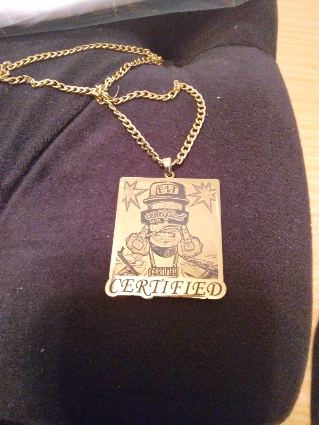 Customer photo review of Custom Photo Engraved Pet Necklace