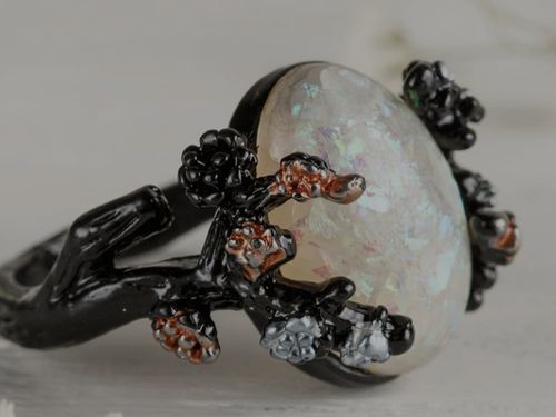 Customer photo review of Midnight Blossom Ring
