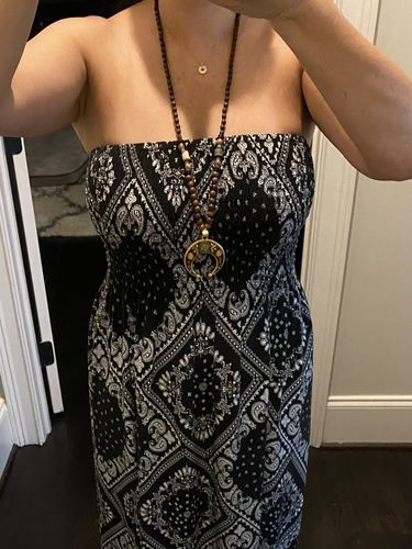 Customer photo review of Spiritual Wooden Bead Om Mindfulness Necklace