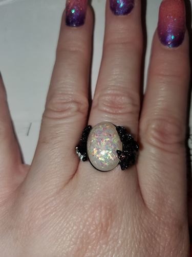 Customer photo review of Midnight Blossom Ring