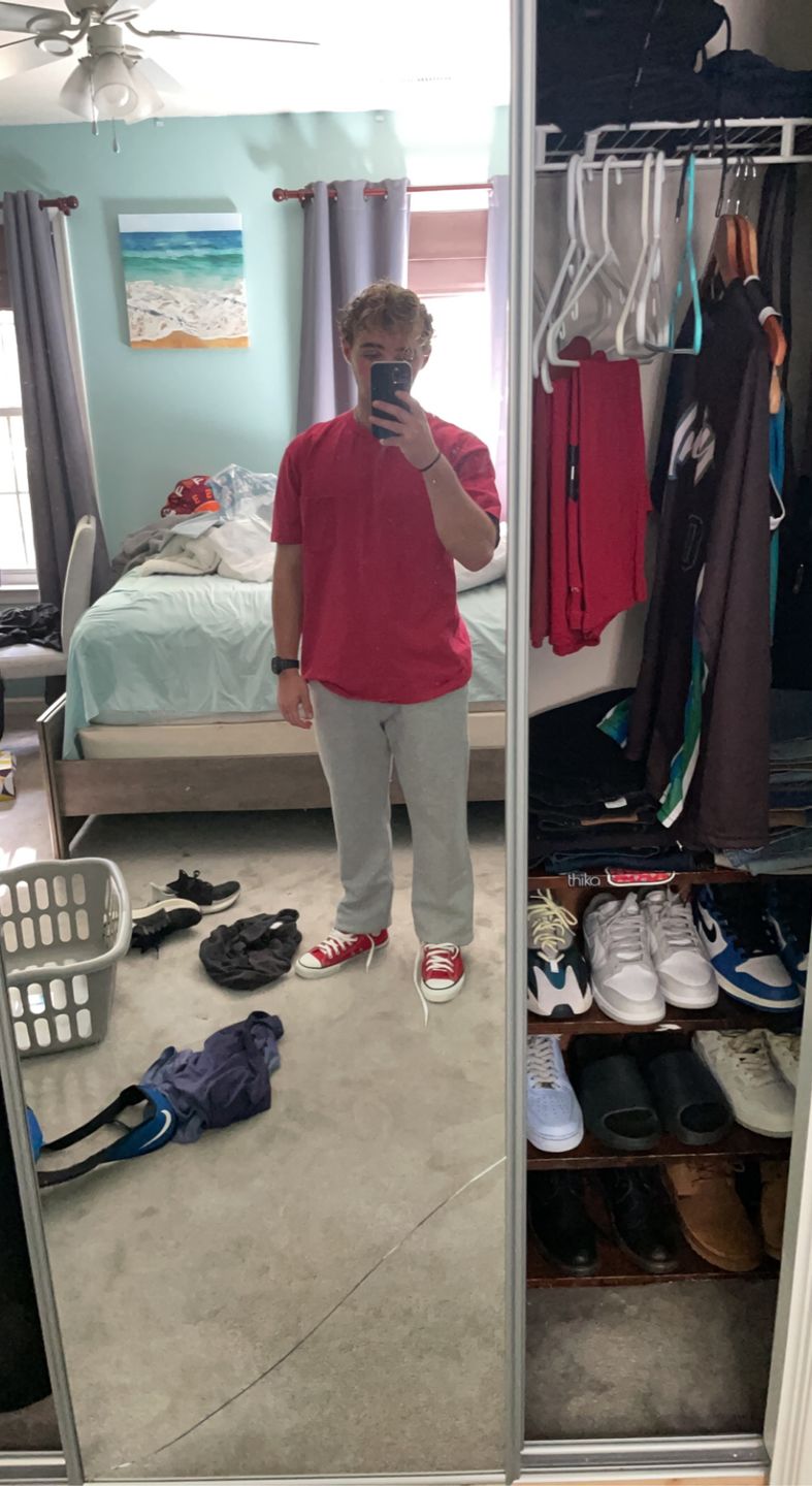 Customer photo review of 17.6 oz Heavyweight Terry Sweatpants - Gray