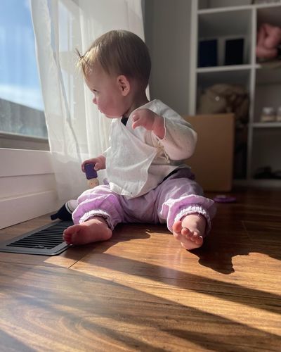 Customer photo review of Linen Cuffed Pants - Lilac