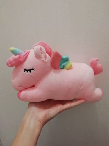 Customer photo review of Jumbo Rainbow Unicorn Plushie Collection