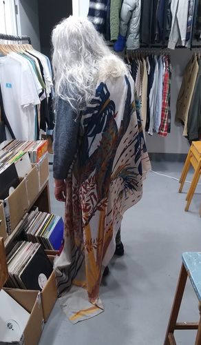 Customer photo review of Plant Print Sunscreen Shawl Cotton Scarves