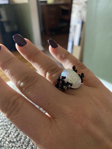 Customer photo review of Midnight Blossom Ring