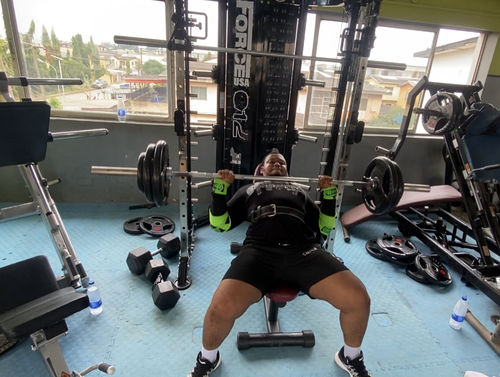 Customer photo review of Personal Record Heavy Duty Premium Elbow Wraps PR903 - Neon