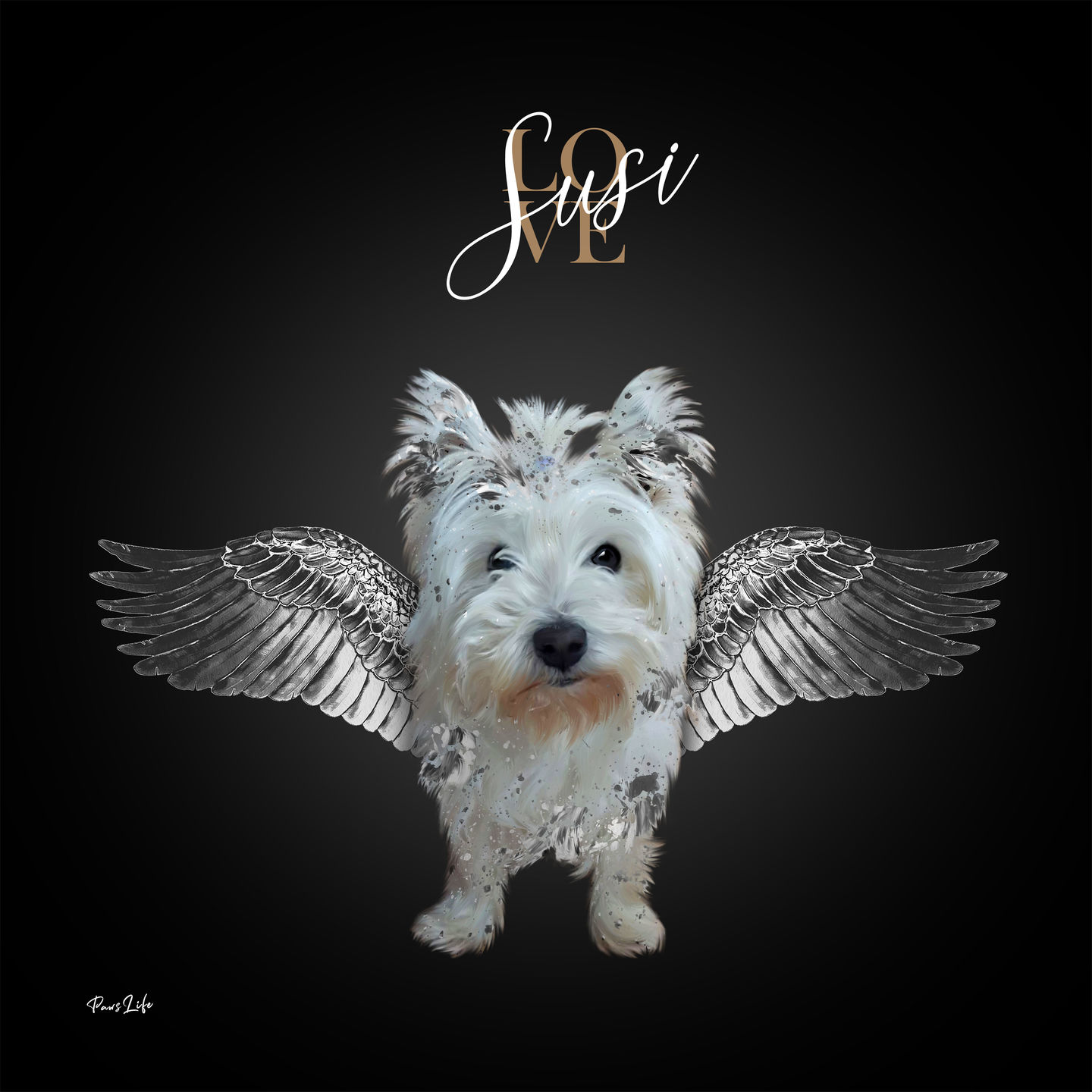Customer photo review of Personalisiertes Portrait - Silberner Engel Stil