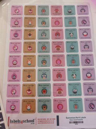 Customer photo review of Customised Merit Labels