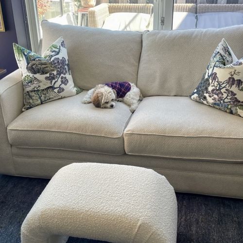 Customer photo review of Asian Scenic Purple and Blue Pillow Cover