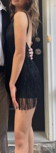 Customer photo review of Sequined Smart Tassel Backless Mini Dress