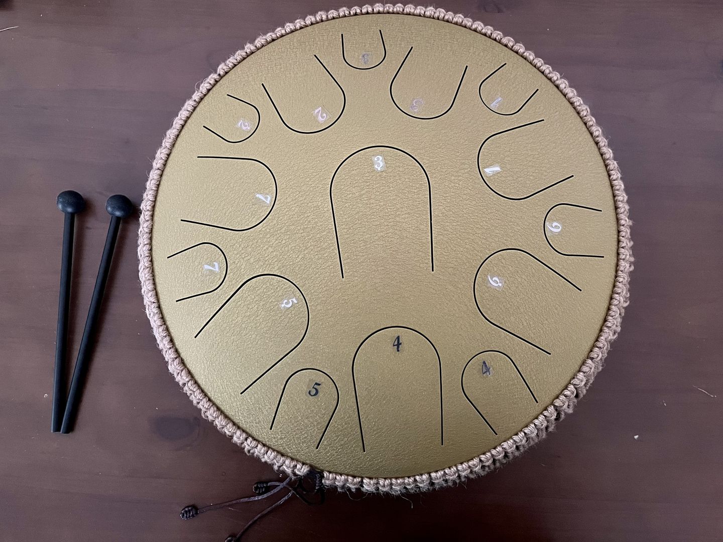 Customer photo review of Hluru Steel Tongue Drum 14" 15-Note D Major (5 Colours)