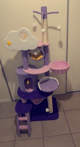 Customer photo review of Crazy Cat Sky Multi-Level Climbing Cat Scratching Post Tree