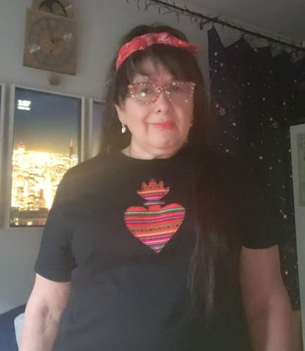 Customer photo review of RELAXED FIT WOMENS SACRED HEART TEE