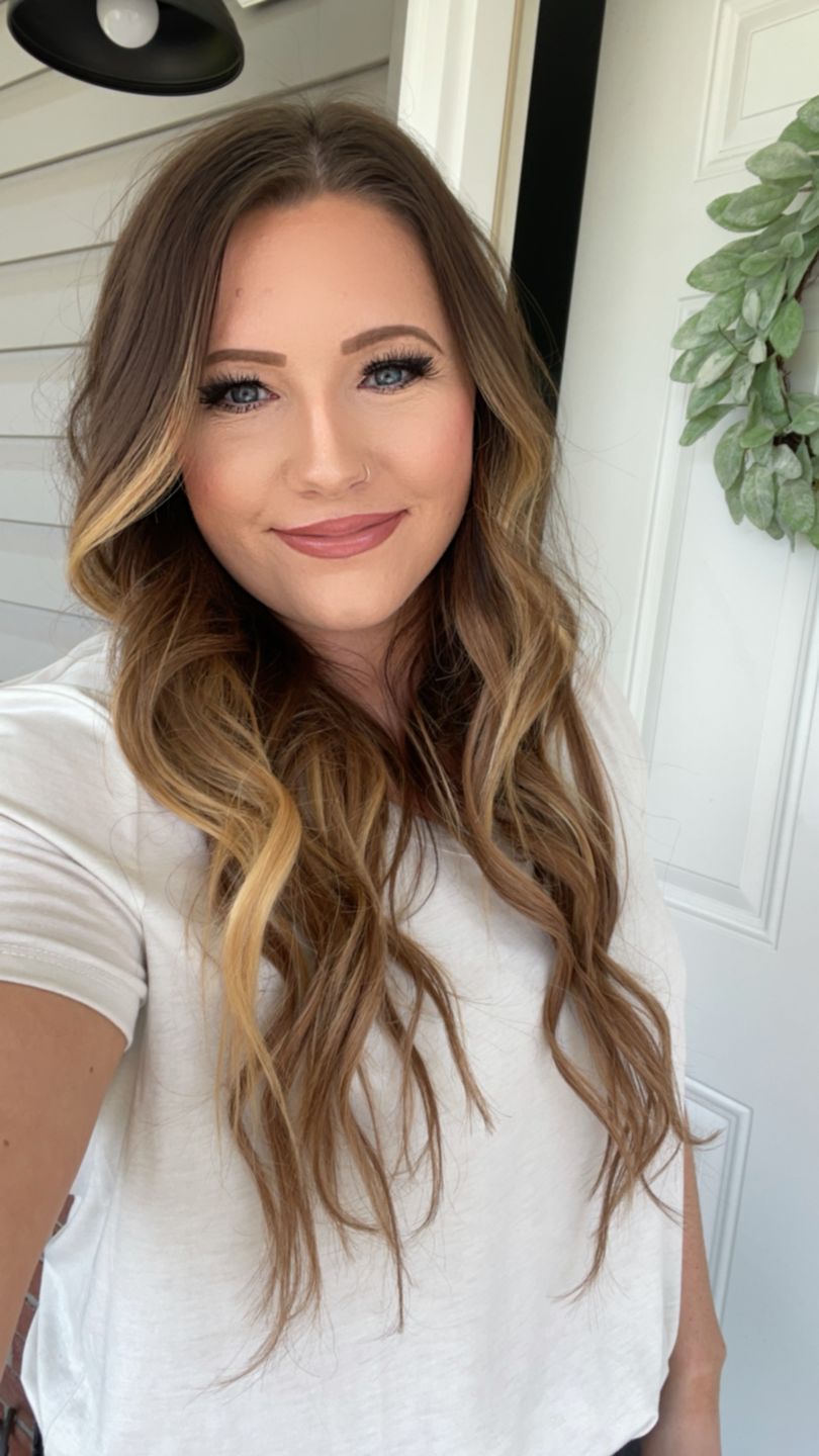Customer photo review of Virgin Tape in Human Hair Extensions Balayage Brown and Blonde #4/4/27
