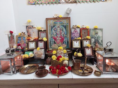 Customer photo review of Wooden 3 Step Deity Stand / Pooja Stand