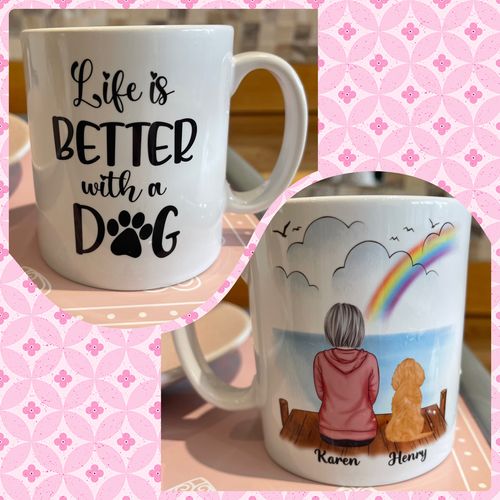Customer photo review of Girl & Dogs - Life is better with a dog Personalised Mug