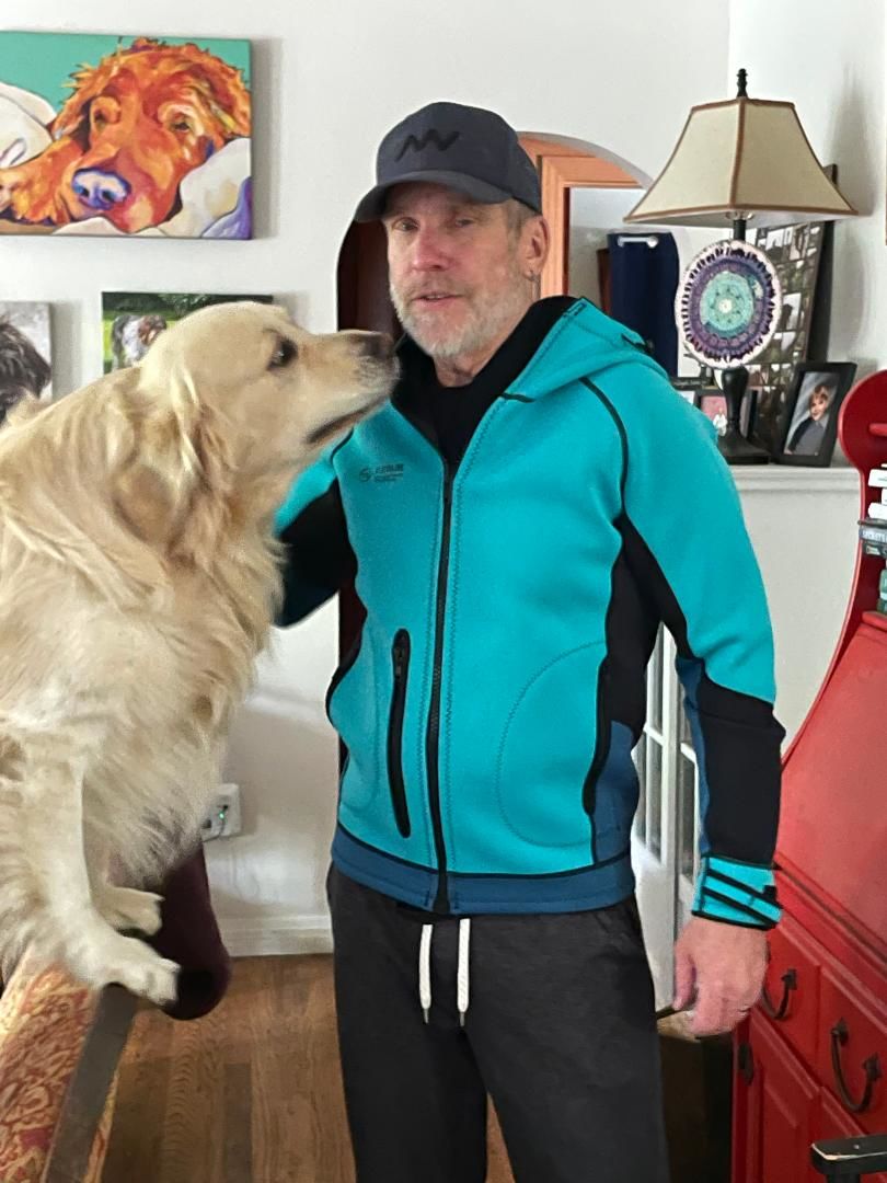 Customer photo review of Neoprene Jacket Hoodie Windbreaker Unisex | Aqua