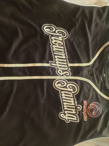 Customer photo review of Custom Black White-Gray Authentic Two Tone Baseball Jersey