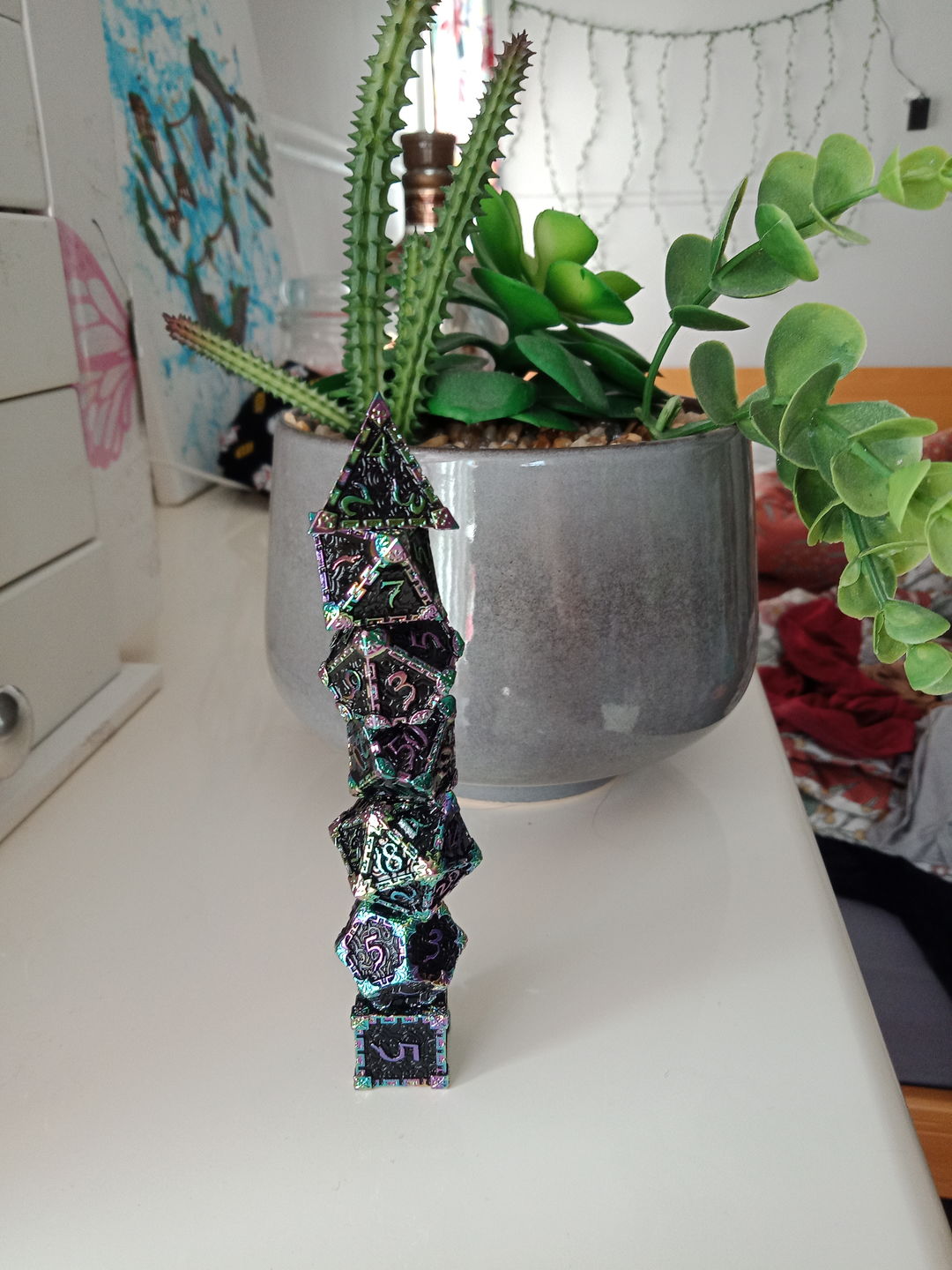 Customer photo review of Patrons Dark Orb - Metal Dagger Dice Set