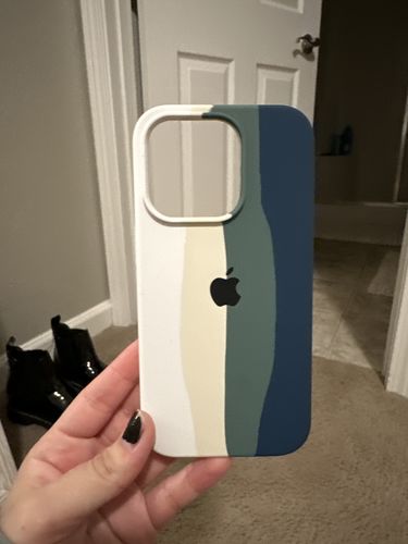Customer photo review of iPhone Silicone Case (Teal Rainbow)