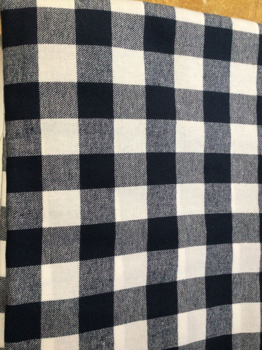 Customer photo review of Blue and Ivory Checkered Brushed Cotton Fabric