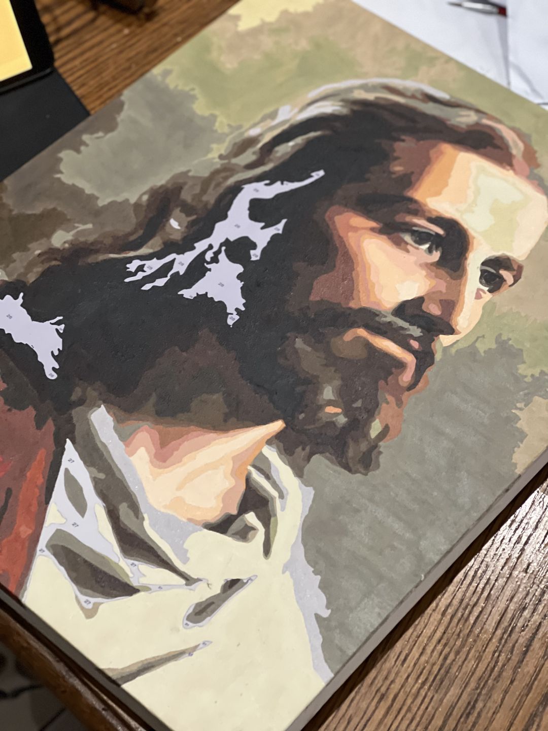 Customer photo review of Jesus Portrait - Paint by Numbers Kit