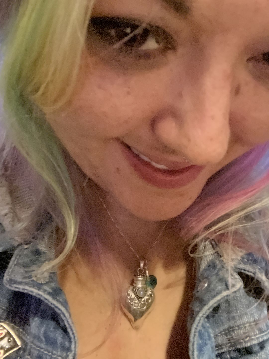 Customer photo review of Birthstone Cremation Necklace Heart Urns