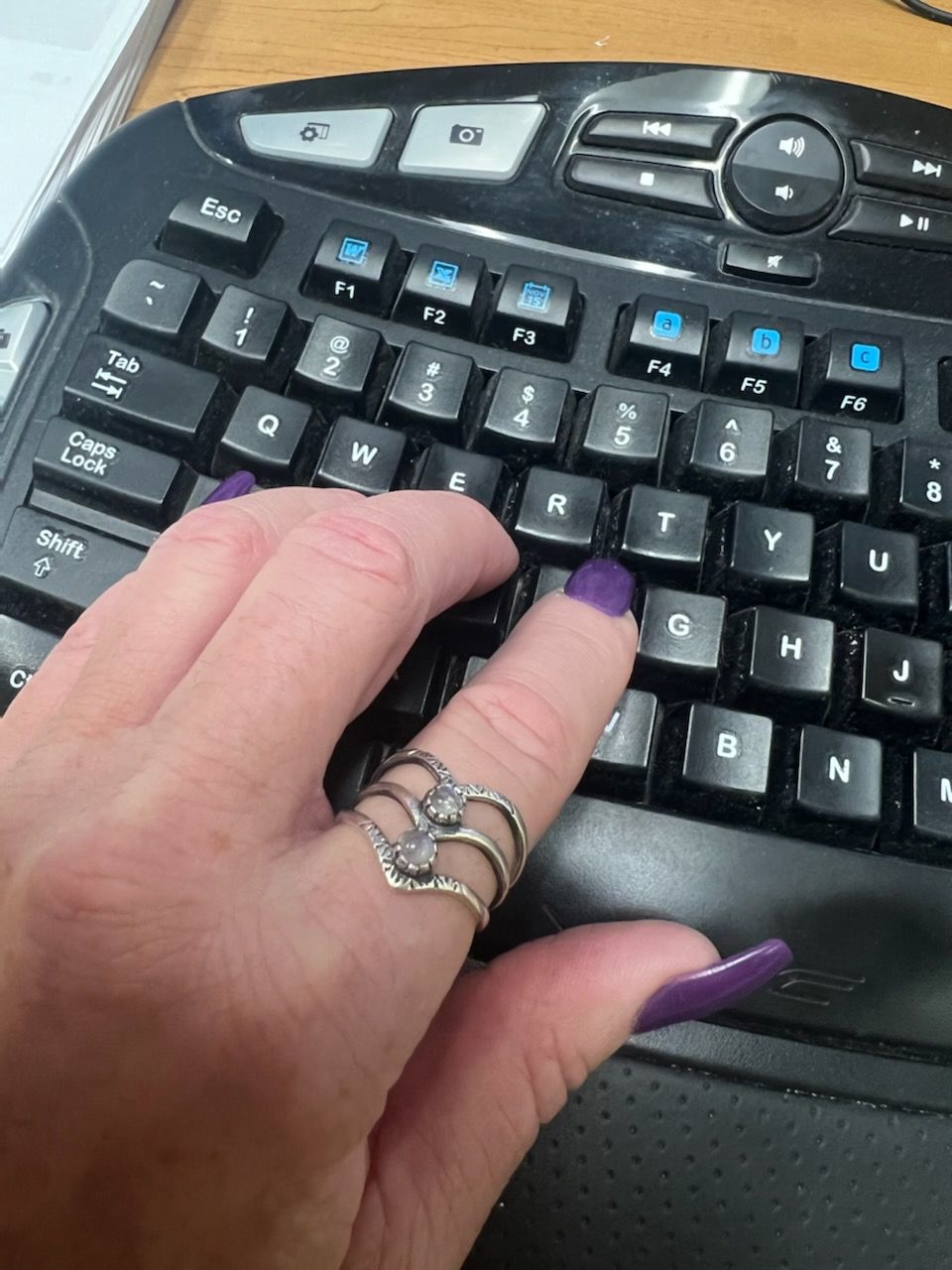 Customer photo review of Triple Chevron Boho Ring with Moonstone Sterling Silver