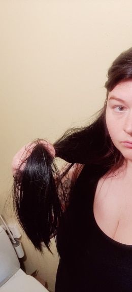 Customer photo review of Moresoo Remy Clip In Brazilian Human Hair Extensions Dark Brown(#2)