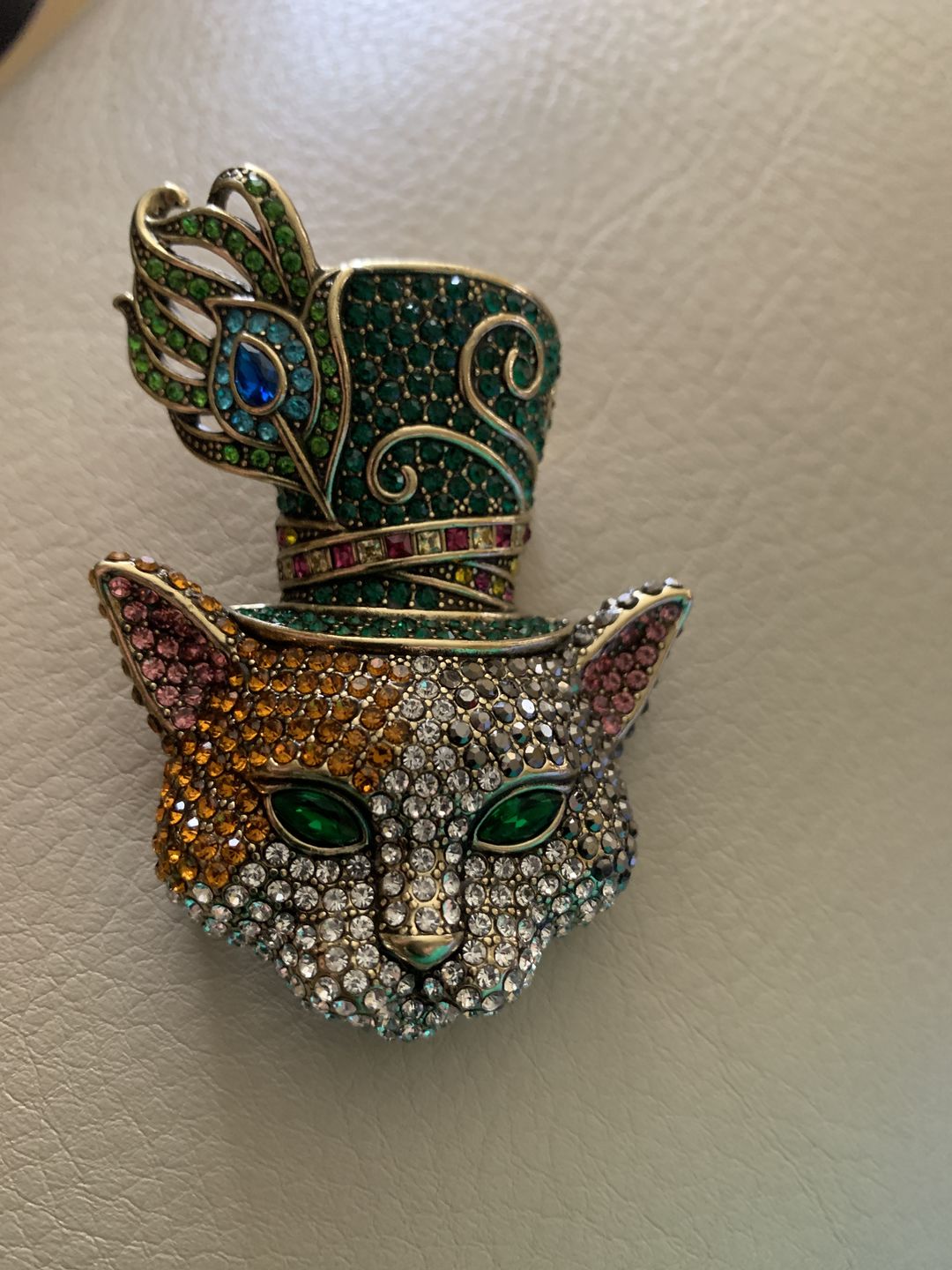 Customer photo review of HEIDI DAUS®"Calico Cutie" Crystal Cat Pin