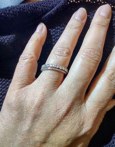 Customer photo review of Pave CZ Eternity Ring in Sterling Silver