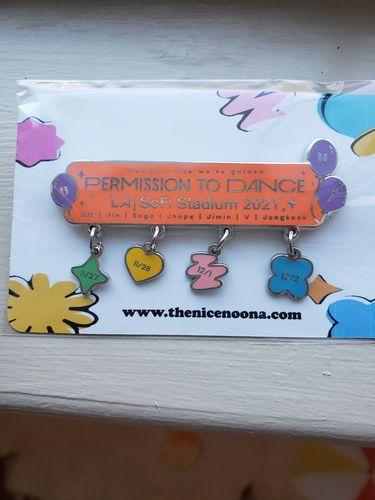 Customer photo review of (PREORDER) BTS Permission To Dance LA Live Concert Enamel Pins