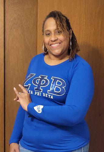 Customer photo review of Zeta Phi Beta- Fall Premium T-Shirt