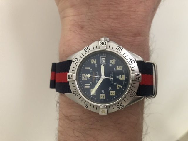 Customer photo review of Classic Military Style Strap - Blue & Red Guards Regiment and Household Cavalry Colours