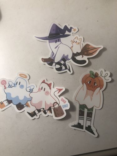 Customer photo review of Cute Halloween Ghost Stickers! V7