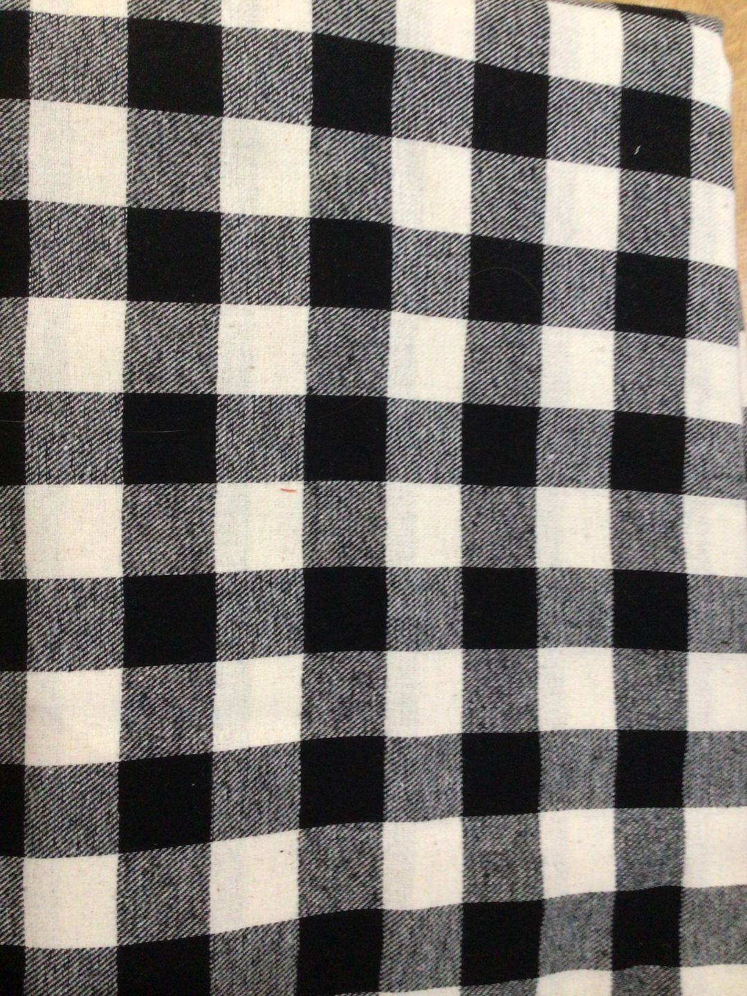 Customer photo review of Black and Cream Checkered Brushed Cotton Fabric