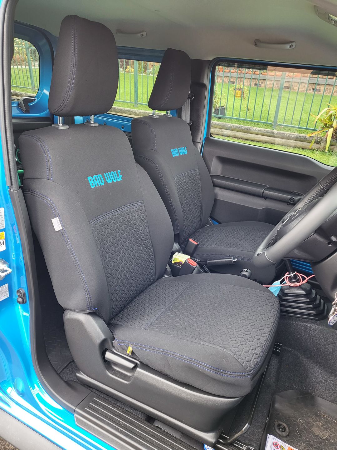 Customer photo review of Suzuki Jimny Premium Neoprene 2x Front Seat Covers (Made to Order)
