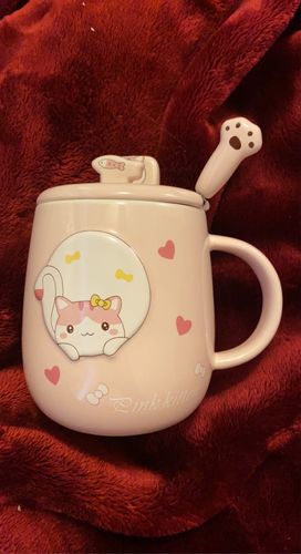 Customer photo review of Meow Paw Mug with Cat Lid & Paw Spoon