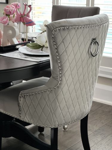 Customer photo review of Glamour Velvet Dining Chairs (Set of 2)