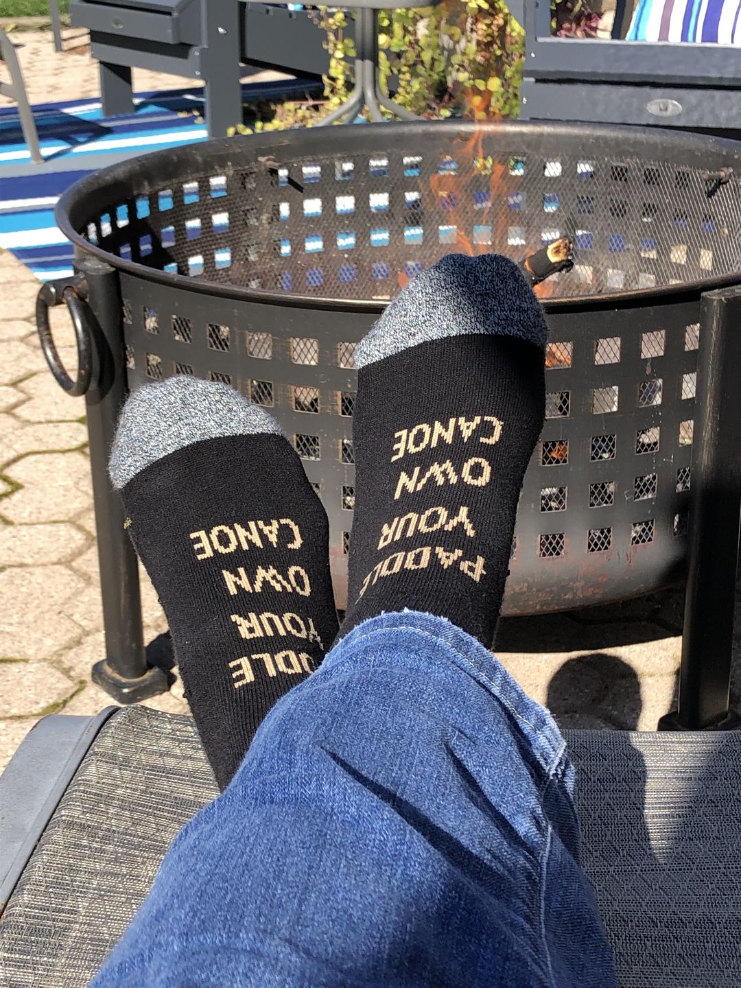 Customer photo review of Cabin Socks - Paddle Your Own Canoe