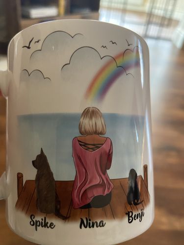 Customer photo review of Girl & Dogs - Life is better with a dog Personalised Mug