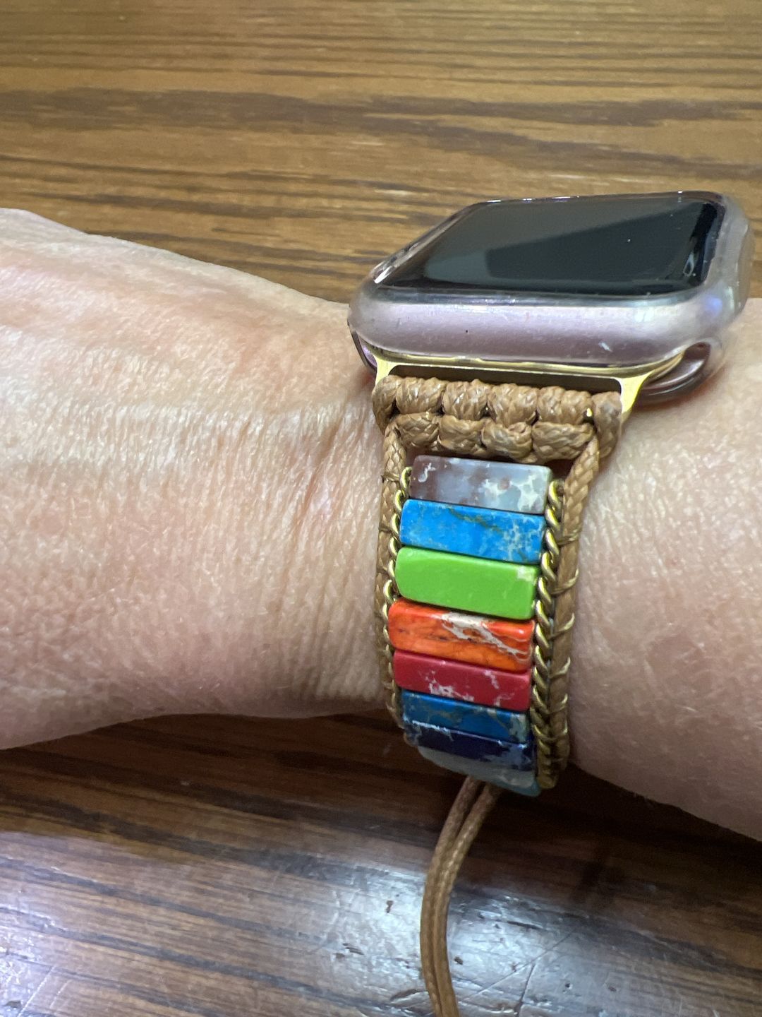 Customer photo review of Healing Chakra Protection Apple Watch Strap