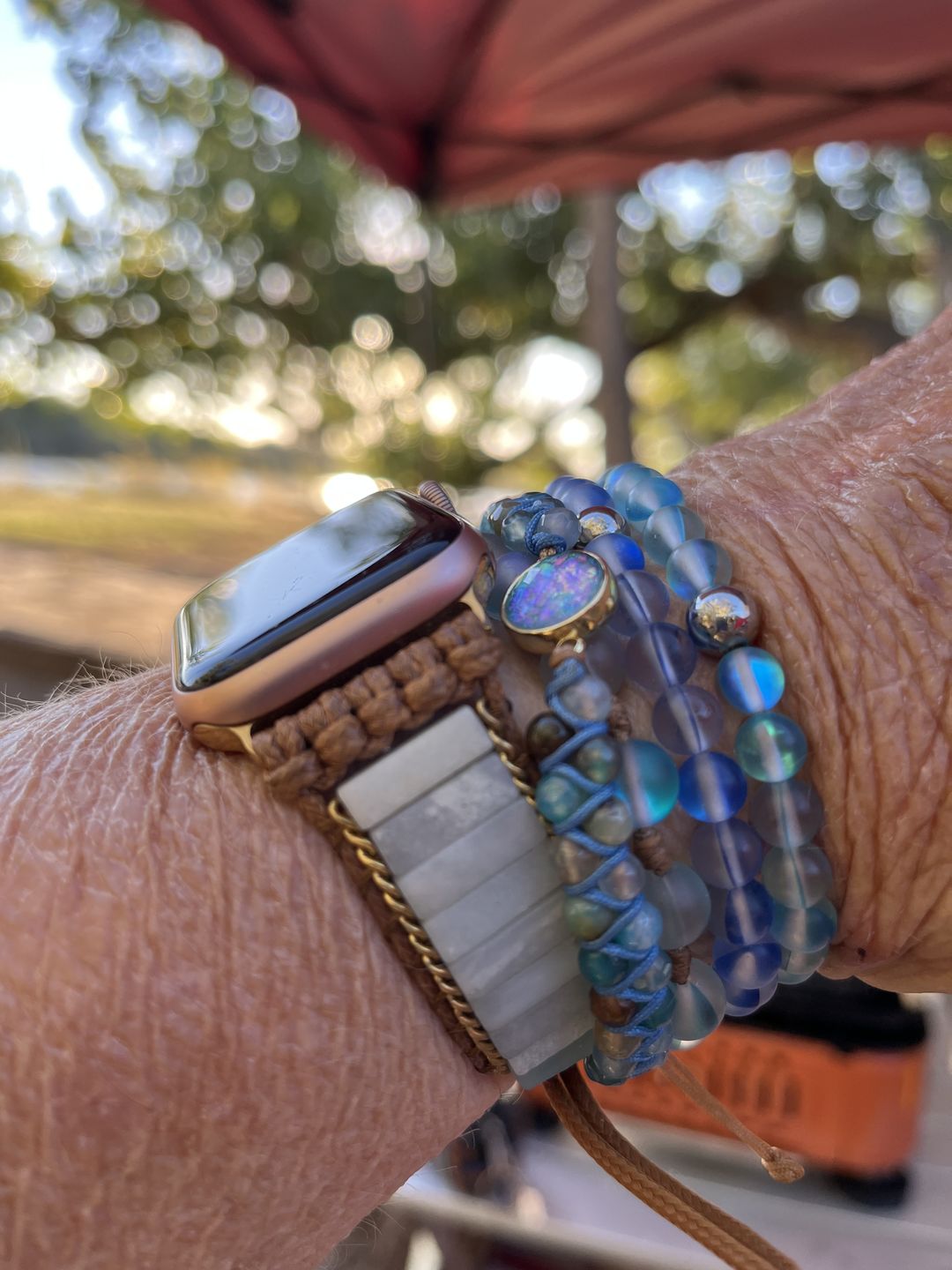 Customer photo review of Amazonite Protection Apple Watch Strap