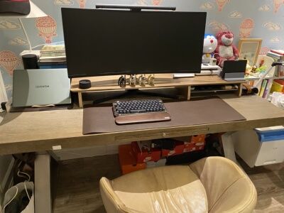 Customer photo review of Wooden Tablet Holder for Desk