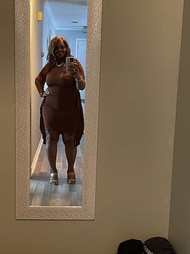 Customer photo review of Solid Color Glamorous Side Ruffle Mini Dress