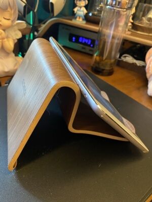 Customer photo review of Wooden Tablet Holder for Desk
