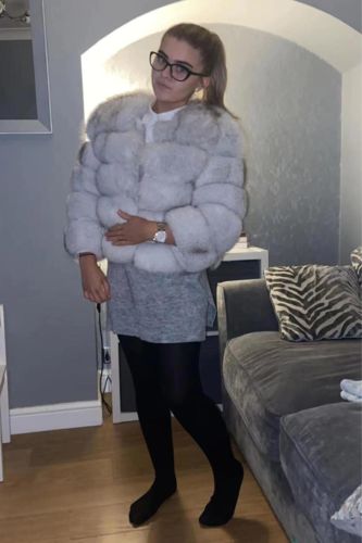 Customer photo review of Copy of Gray Fluffy Fur Winter Coat (100% Real Natural Fox Fur)*** SHIPS IN 7 DAYS***